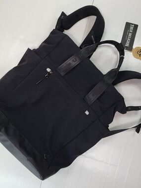 True Religion Black Tote Backpack for Men